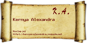 Kernya Alexandra névjegykártya